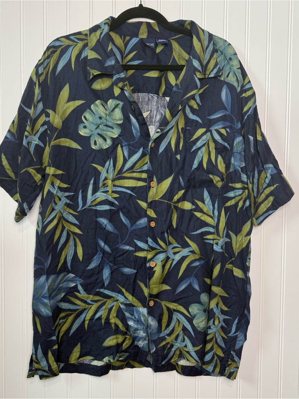 🌴 Cherokee Hawaiian Aloha Shirt — Men’s Large